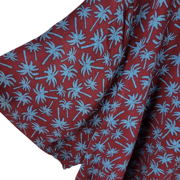 Old Navy Mens Burgundy short sleeve shirt button down Hawaii Tropical XXXL - Picture 4 of 5